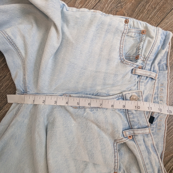 American Eagle Strigid Highest Rise Baggy Straight Jean Size 2 Crossover Waist - Picture 11 of 14